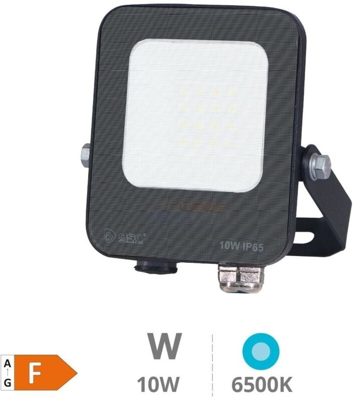 GSC - Santadi 10W 6500K IP65 Schwarzer LED-Aluminiumprojektor