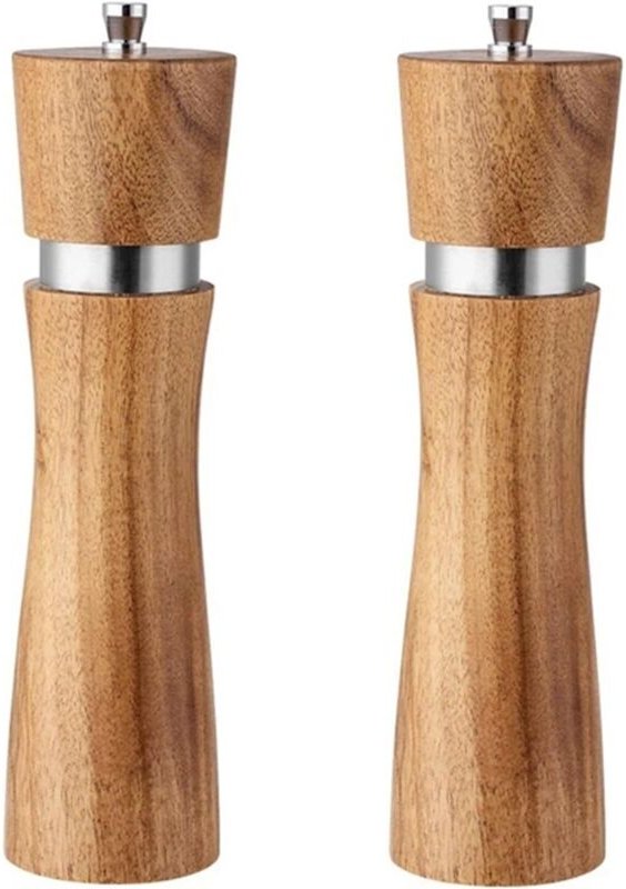 2-teiliges Salzmühlen-Set, 2-teiliges Chili-Salz- und Pfeffermühlen-Set und Akazien-Salz- und Pfeffermühlen-Kit mit eins...