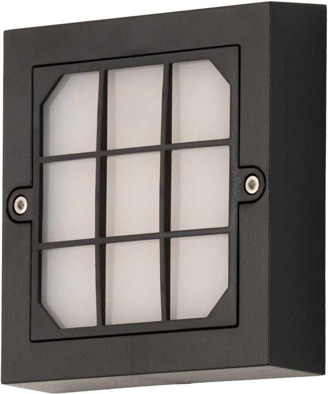 Forlight - Netz apliqiue exterior cuadrado en luz blanco cálido 3000K en color negro