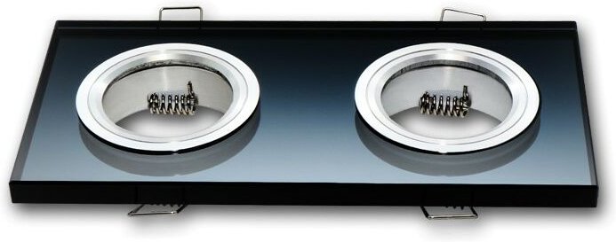 Led Line - Einbaustrahler 2x GU10 Einbaurahmen Glas Einbauleuchte 150x75mm Lochmaß inkl. GU10 Fassung für led Leuchtmitt...