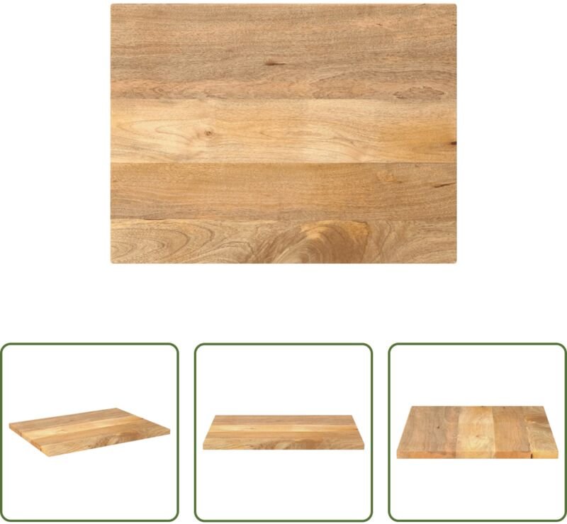 vidaXL Mango Holz - Tischplatte 90x70x3,8 cm Rechteckig Massivholz Mango