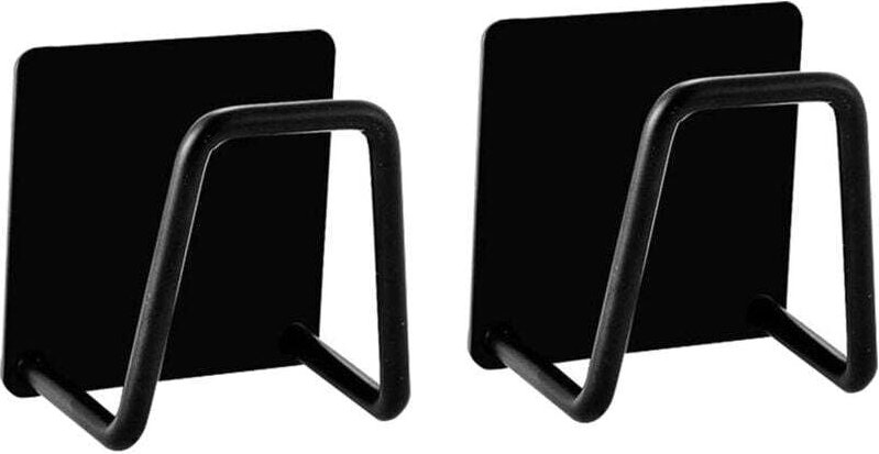 Set mit 2 selbstklebenden Schwammhaltern für die Küche, bohrfreie Montage, Edelstahl, rostfrei und wasserdicht, schwarz