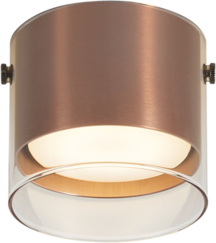 Moderner Aufbaustrahler Dunkelbronze mit Glas - Drain