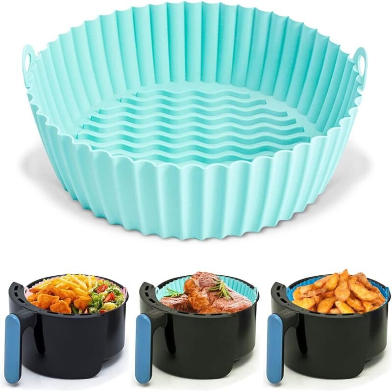 Air Fryer Liner, Air Fryer Liner - Silikon Air Fryer Liner, Air Fryer Pergament Liner, Ölbeständig, Wasserdicht Grün-RAP...
