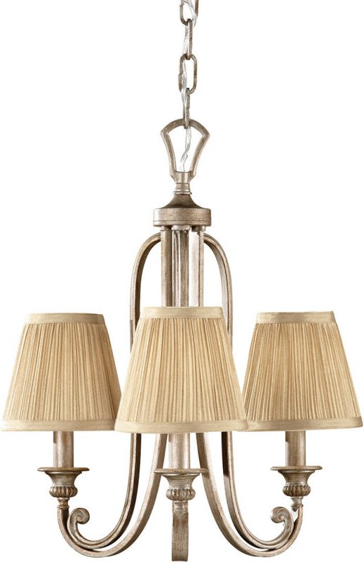 Elstead Abbey - Multi Arm Kronleuchter 3 Light Silver Sand Finish, E14