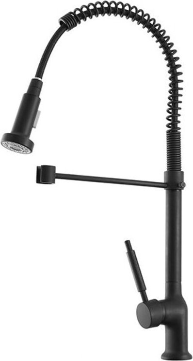 Küchen Armatur Mattschwarz mit Feder