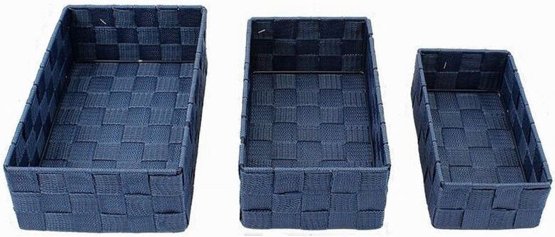 Trade Shop - SET 3 PEZZZS SCATOLA PORTA OGGETTI IN TESSUTUCIATO INHALT -