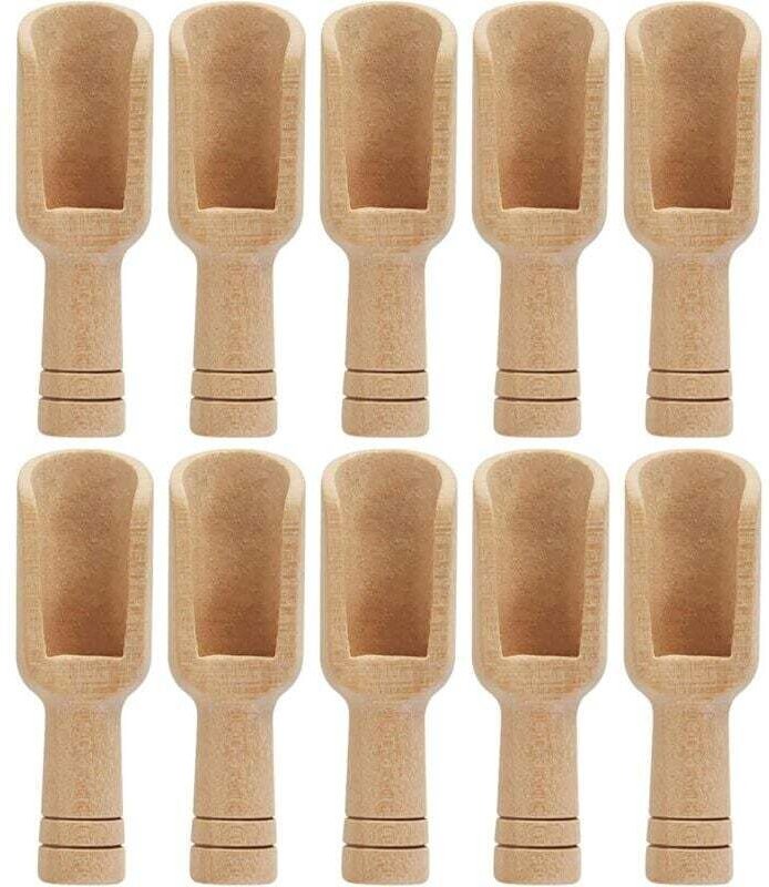 10 Stück kleine Salzlöffel aus Holz, Gewürzlöffel, Mini-Gewürzlöffel aus Holz, Mini-Badesalzlöffel, Naturholz, ungiftig,...