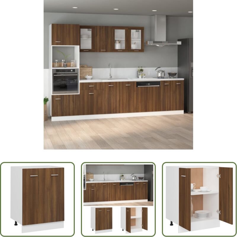 vidaXL Holzwerkstoff - Unterschrank Lyon Braun Eichen-Optik 60x46x81,5 cm Holzwerkstoff