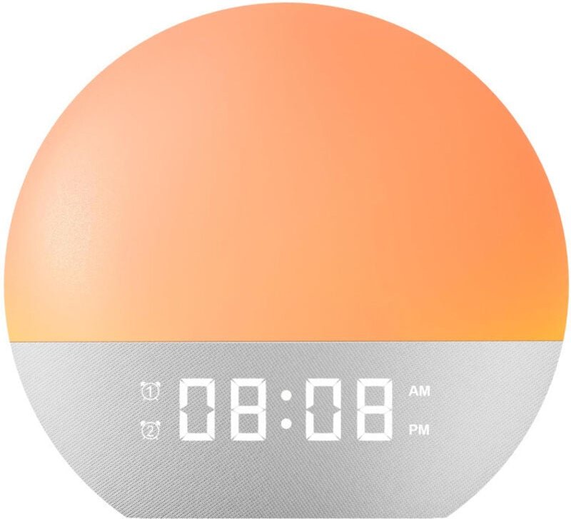 Beleuchteter Radiowecker mit Wecklicht, Sonnenaufgangs-/Sonnenuntergangssimulation, 2 Weckzeiten, 25 Wecktönen, UKW-Radi...