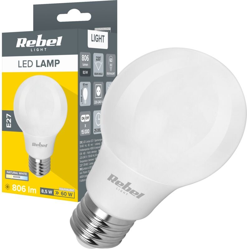 LED-Lampe 8,5 W A60 806 lm 4000 K Rebel