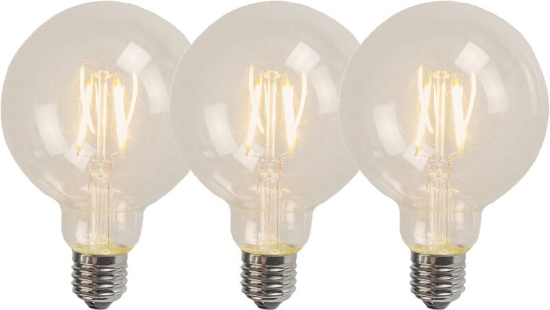 3er Set E27 led Lampen G95 4W 320 lm 2700K