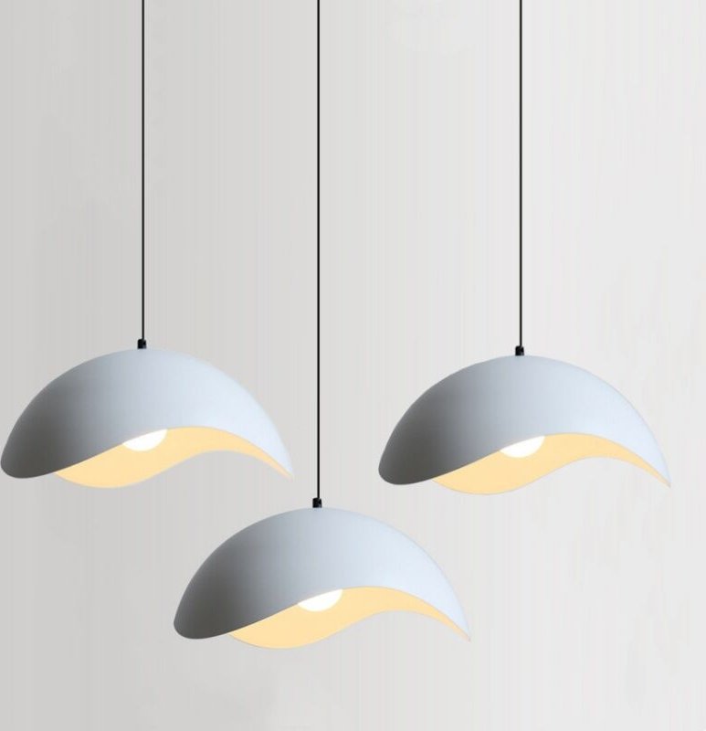 E27 Industrielle Pendelleuchten Metall Hängelampe Innenbereich Deckenleuchten für Wohnzimmer Schlafzimmer 3 Stücke Weiß