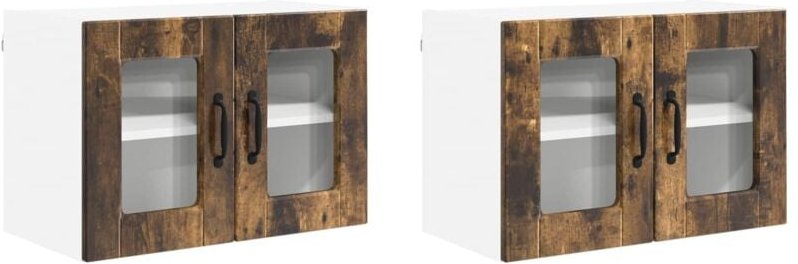 Küchenschrank mit Regal 2 pcs Geräucherte Eiche 60 x 31 x 40 cm vidaXL