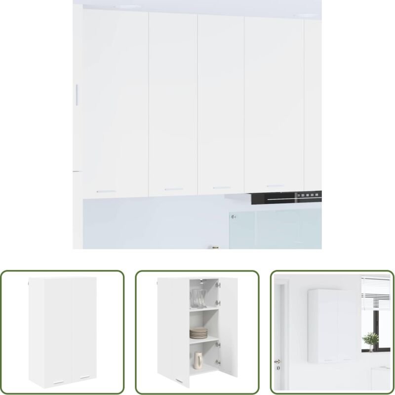 Holzwerkstoff - Hängeschrank mit Speicher Weiß 60 x 31 x 100 cm Holzwerkstoff