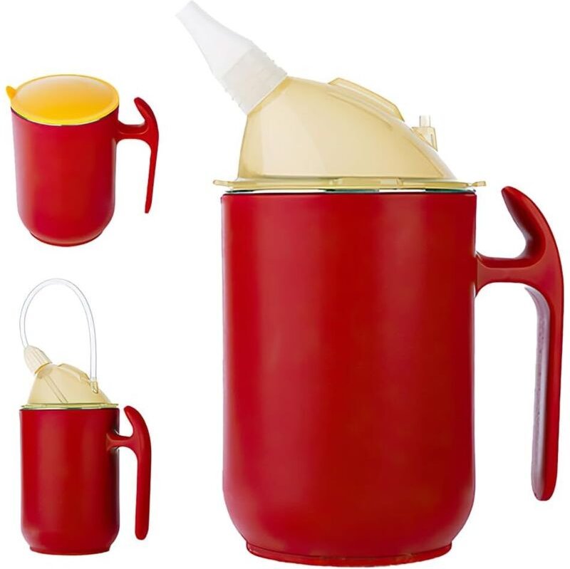 3-in-1-Trinkbecher mit Ausgießer – Für Senioren – 400 ml – Auslaufsicher – Mit Griffen – Edelstahl – Für Erwachsene mit ...