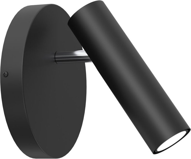 Wandleuchte Leselampe Röhre schwarz mit Chromelement Axion 1xGU10 8W Luminex