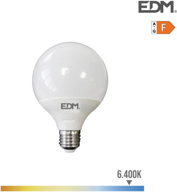 EDM - LED-Kugelbirne ø125mm e27 15w 1521lm 6400k Kaltlicht ø12,5x14cm