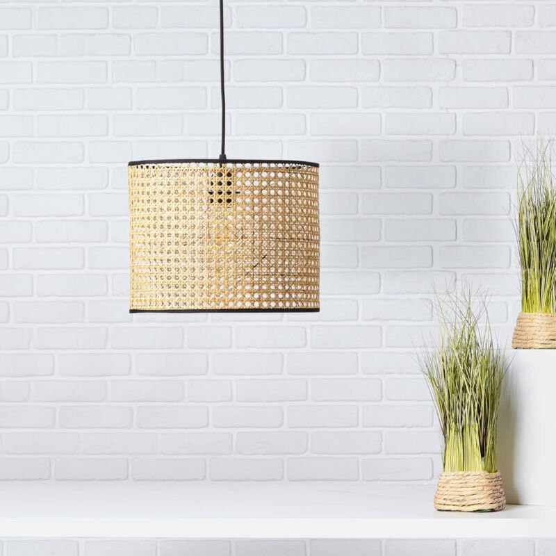 Lampe Wiley Pendelleuchte 30cm rattan 1x A60, E27, 60W, geeignet für Normallampen (nicht enthalten) Kabel kürzbar - Bril...