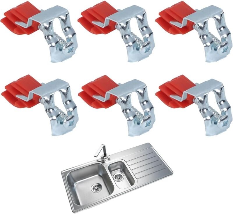 Spülbecken-Befestigungshaken, Einsteckclips, Befestigungsclips, Montage- und Reparaturclips für Küchenspülen, Badezimmer...