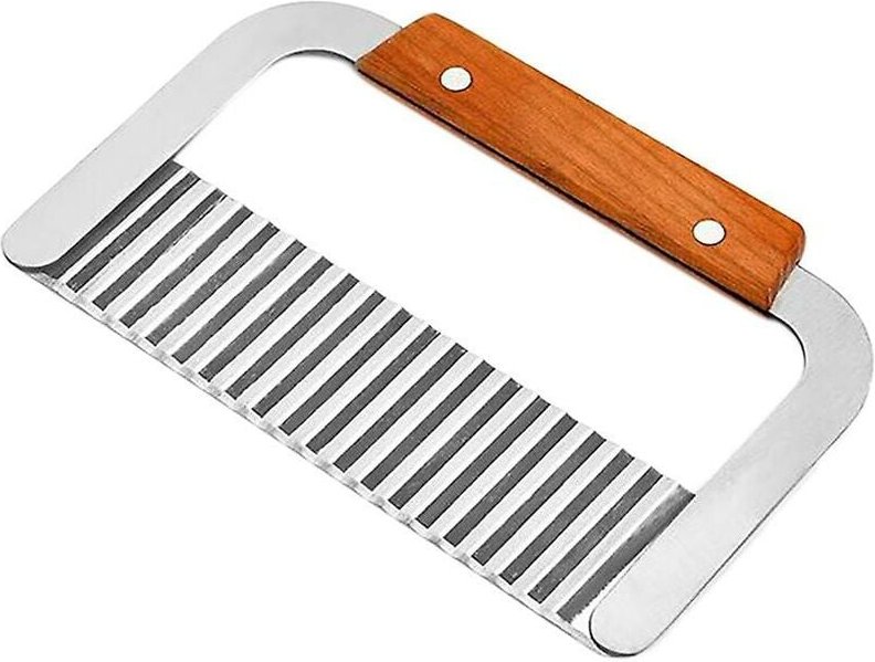 Edelstahl-Rinkle-Schneidwerkzeug, Kartoffelschneider, Karottenschneider mit Holzgriff, Lebensmittelgemüse