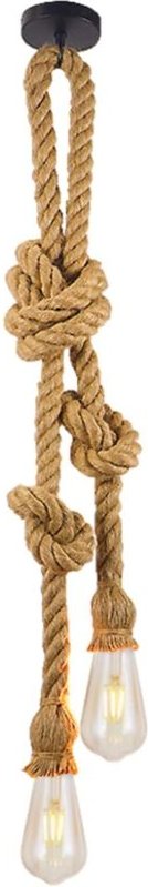 E27 Industrielle Pendelleuchte Doppelkopf Hanfseil Hängeleuchte Vintage Verstellbare Lampe Kronleuchter für Speisesaal R...