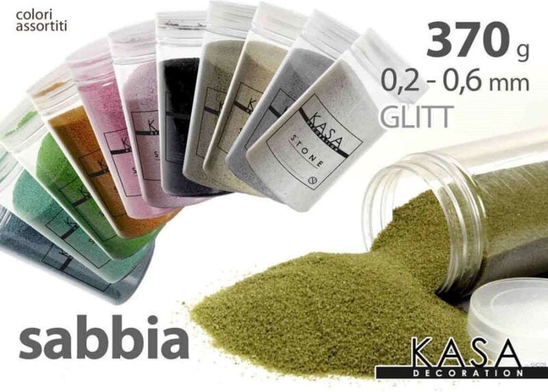 Trade Shop Traesio - Trade Shop - farbiger glitzersand deko-decoupage 370 g 0,2-0,6 mm verschiedene farben 712623 -