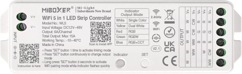 LED-Streifensteuerung 5in1 12v/24v 15amax 2,4ghz Wl5