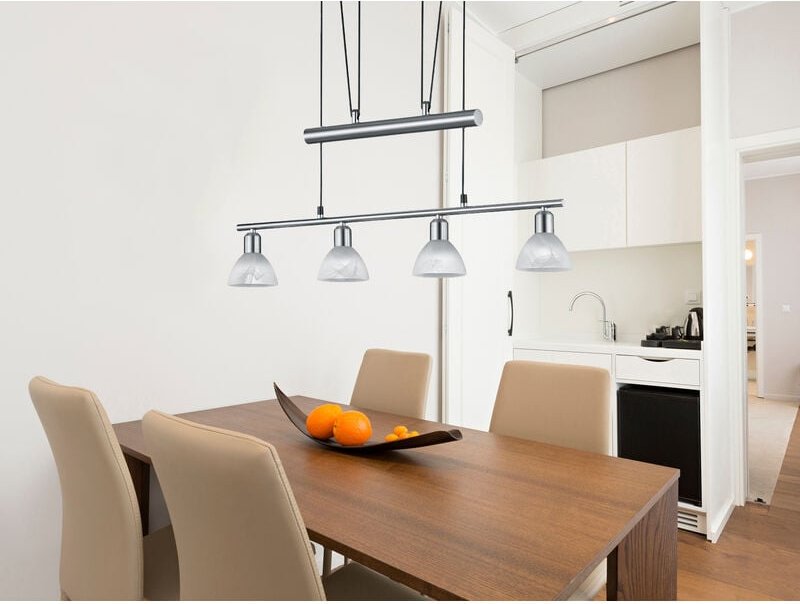 Thumbnail - Trio - led Pendelleuchte levisto Silber 4-flammig höhenverstellbar bis 160cm, b: 80cm