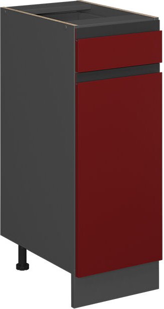 Vicco - Küchenunterschrank R-Line, Rot, 30 cm J-Shape, ohne Arbeitsplatte