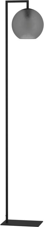 EGLO Stehlampe Arangona, hohe Eck Standleuchte, große Stehleuchte aus Metall in Schwarz mit Lampenschirm aus Glas in Gra...