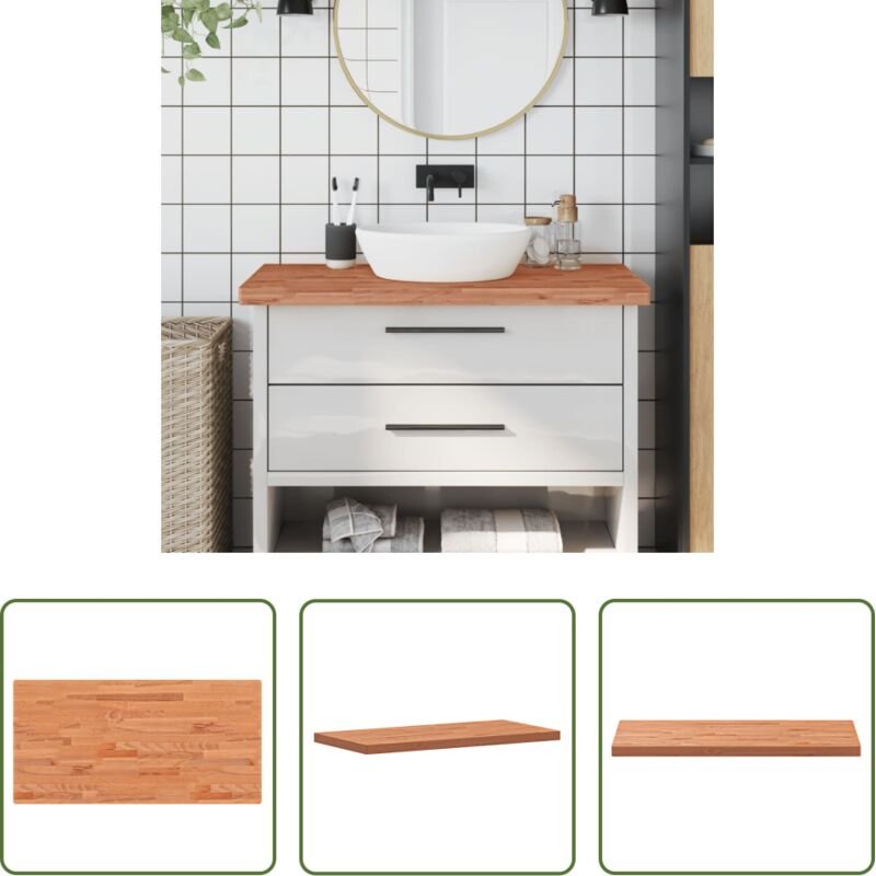 Buchenholz Waschtischplatte - Waschtischplatte 100x50x4 cm Massivholz Buche
