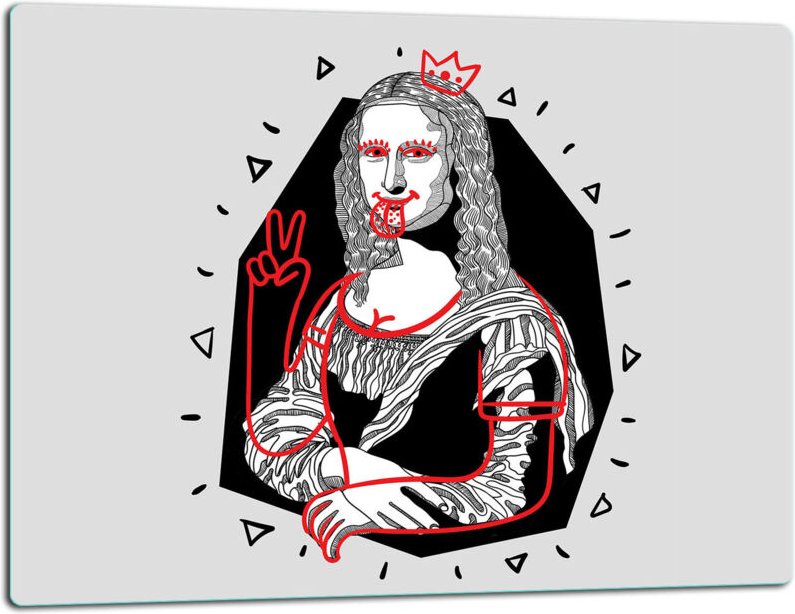 Glasschild Schneidebrett 52x40 Frauu