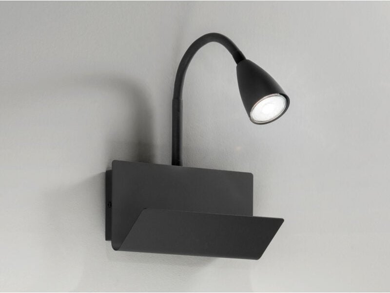 Fan Europe - Flexible usb Leselampe gulp Schwarz, Wandleuchte mit Ablage & Ladefunktion