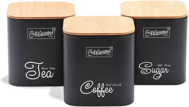 MR-1775-3S-BLACK Set mit 3 Metallbehältern