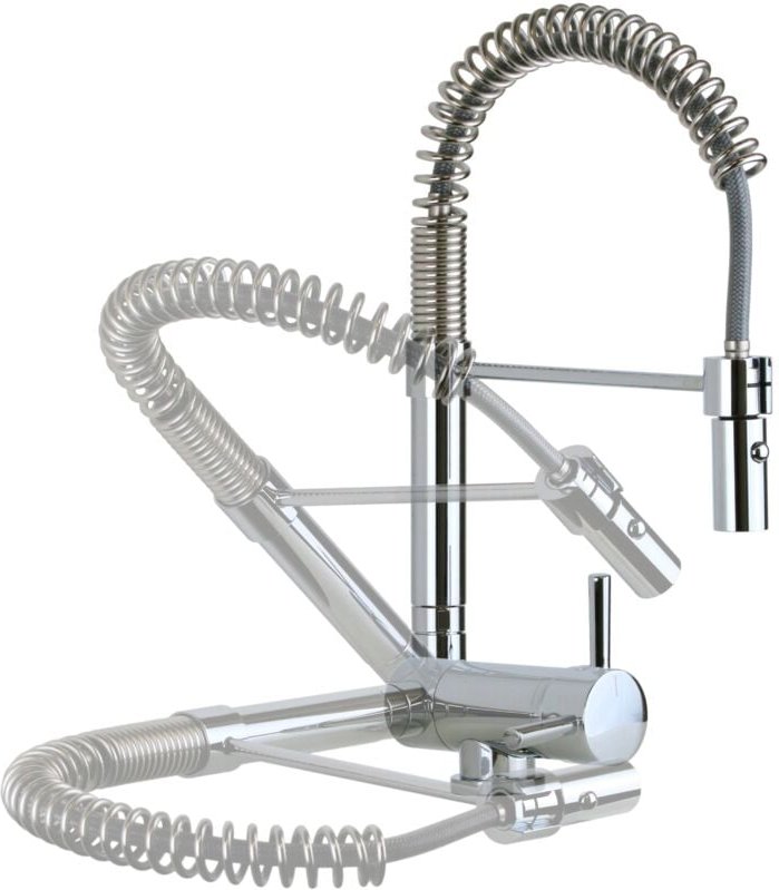 Küchenmischer Auslauf drehbar unter fenster Rubinetteria Magistro 137CR/1 Chrom