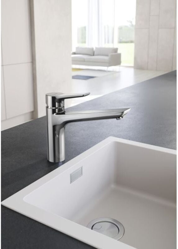 Mix Küchenarmatur-Einhebelmischer 329040575 geschlossener Hebel, schwenkbarer Auslauf, chrom - Kludi