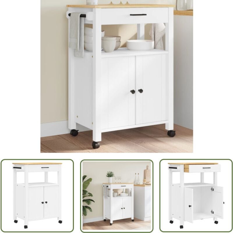 Küchenwagen monza 60x40x90 cm Massivholz Kiefer - Holz Küchenwagen - Küchenschrank - Vintage Möbel - Kücheninsel - Mobil...