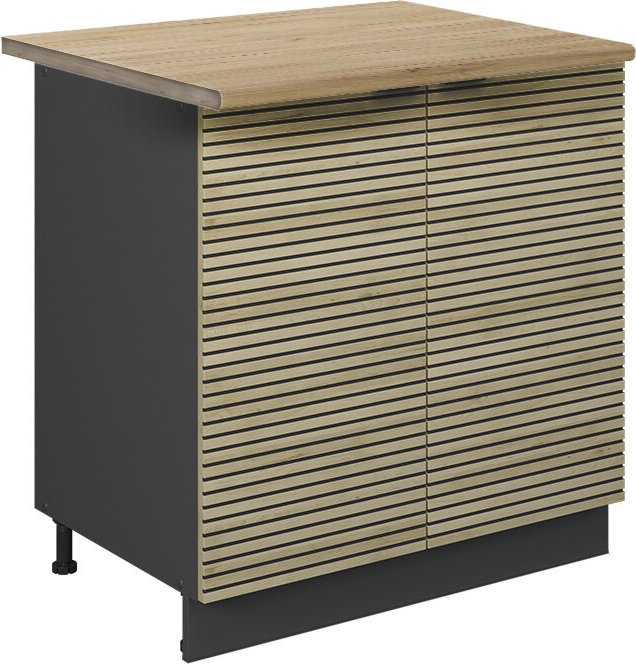 Vicco - Spülenunterschrank Fame-Line, Eiche Paneel, 80 cm mit Regal, ap Eiche