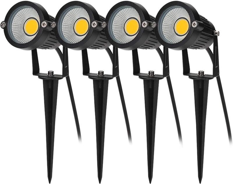 DOLASO 4 Stück COB-Außenbeleuchtung, 5 W, 220 V, IP65, wasserdicht, LED, verstellbar, Spot-Flutlicht, Gartenlampe, Beleu...