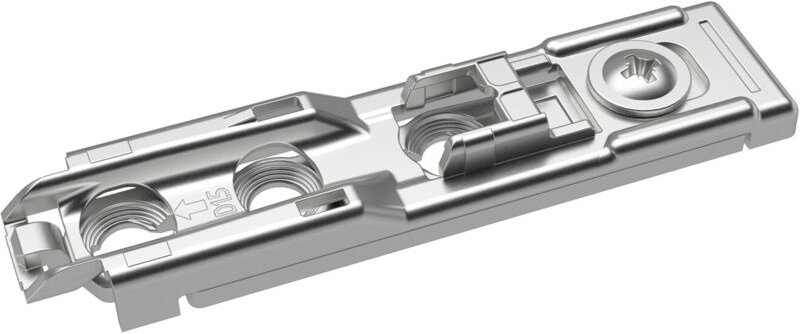 Hettich - Linear-Montageplatte mit Direkt-HV vernickelt zum Anschrauben, Dist. 1,5 mm