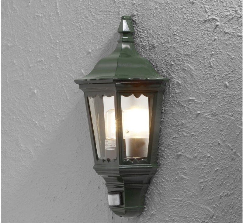 Konstsmide - Grüne Wandleuchte Halbschale mit Bewegungsmelder, firenze Aluminium