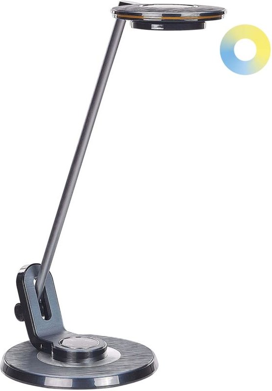 LED-Schreibtischlampe Schwarz Metall USB-Port Dimmbar Verstellbarer Schirm Arm Helligkeitsregulierung Modern Büro Aussta...