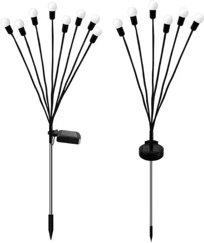 2er-Pack Solar-Glühwürmchen-Lichter, 6 LEDs, wasserdicht, Sternenlichter für Garten, Wege, Landschaften, Außenbereich, w...