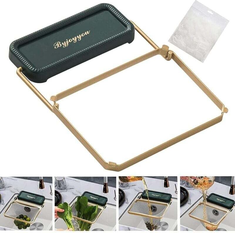 Spültischarmatur, Küchenfilterbeutel, Eckspülbecken-Sieb für den Spülbeckenabfluss, Abflusssieb, zusammenklappbarer Spül...