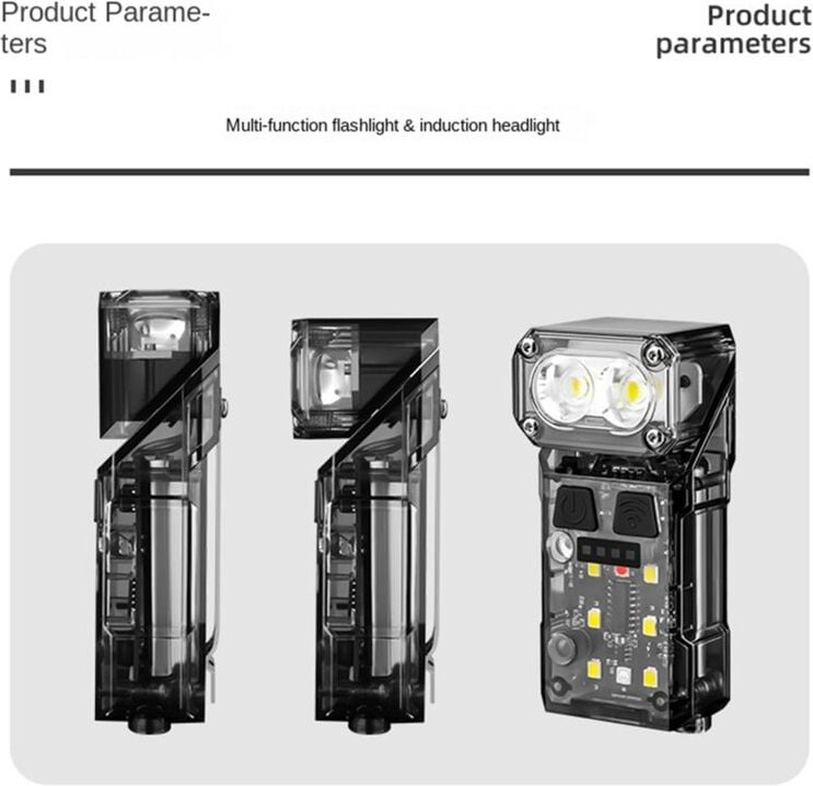 Tlily - Multifunktionale Starke Licht Rotierenden Induktion Scheinwerfer Taschenlampe Wiederaufladbare Outdoor Hohe Hell...