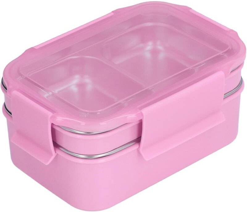 Lunchbox aus Edelstahl 304, doppelwandige Lunchbox, Aufbewahrung für Speisen mit Fach für Erwachsene, Kinder, Büro, Schu...