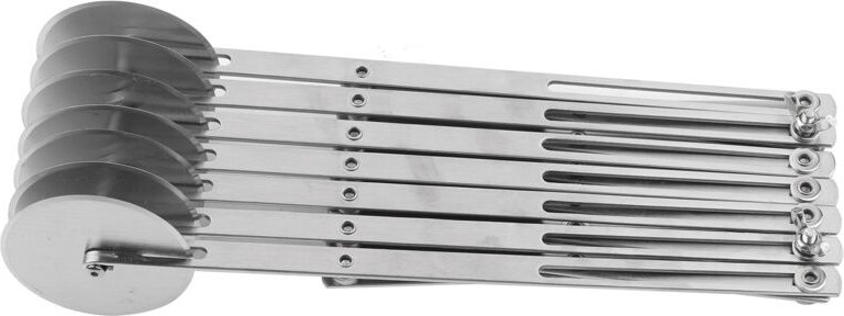 Mehrrädriger Pizzaschneider aus Edelstahl zum gleichmäßigen Schneiden von Pizzateig und Gebäck mit einstellbaren Schneid...