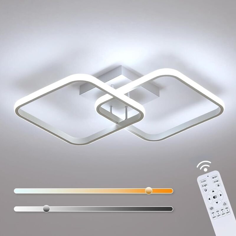 Comely - led Deckenleuchte, 42W 4700LM, Quadratische Acryl Deckenlampe, Moderner Aluminium Lampenschirm 59CM für Küche, ...