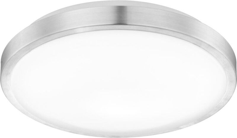 Globo - Deckenlampe Deckenleuchte Wohnzimmerlampe Schlafzimmerleuchte Küchenlampe, opal weiß Metall stahlfarben, led 12W...